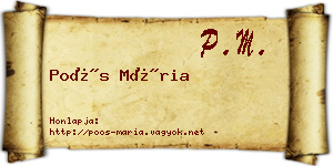 Poós Mária névjegykártya