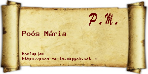 Poós Mária névjegykártya